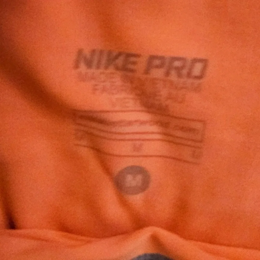 Nike Pro Women Neon Orange Capri Leggings Grey Waistband Size M Athletic Pants